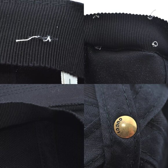 085189AR (S2) Gucci Cap Web Sherry Line Black Canvas - Picture 11 of 14